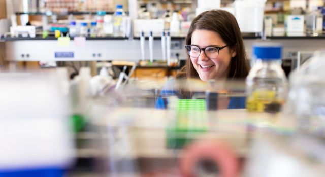 Professor Meghan Morrissey in the lab